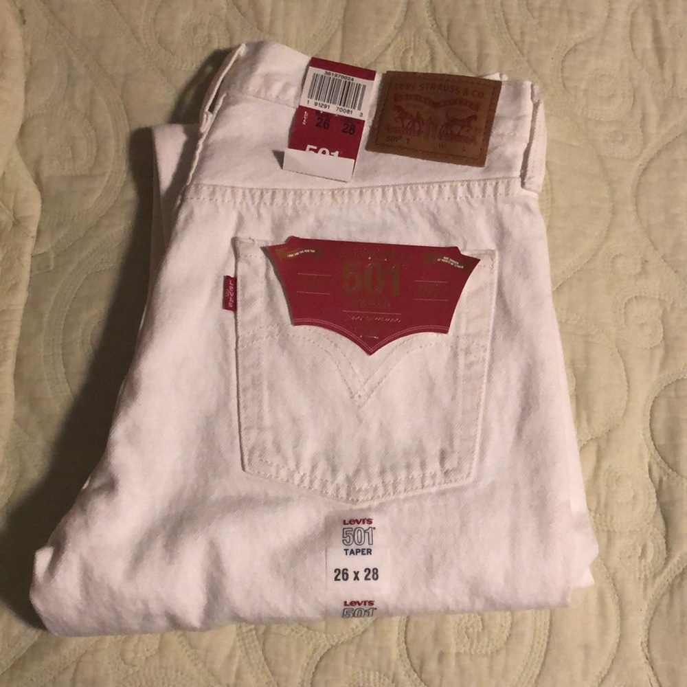 White Female 501 Taper Fit